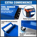3-Tier Tool Trolley with Organiser – Blue