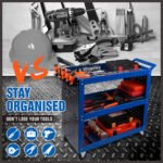 3-Tier Tool Trolley with Organiser – Blue