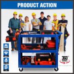 3-Tier Tool Trolley with Organiser – Blue