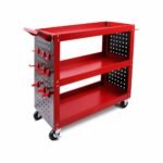 3-Tier Tool Trolley with Organiser – Red