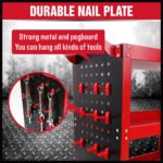 3-Tier Tool Trolley with Organiser – Red