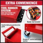 3-Tier Tool Trolley with Organiser – Red