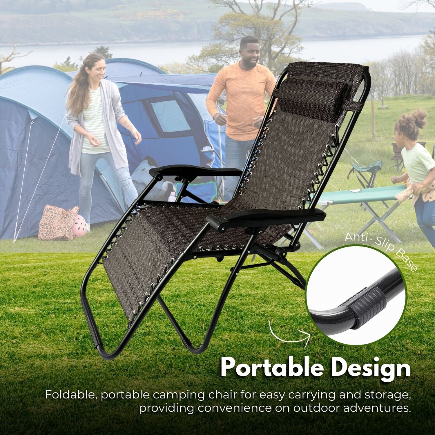 Kiliroo Folding Reclining Mesh Camping Chair - Argyle - Major 4x4