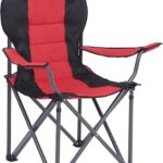 Songmics Folding Camping Chair with Bottle Holder – Red and Black
