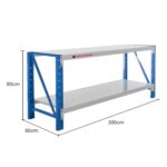 2.0m 400kg Double Layer Work Bench