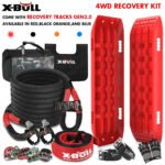 X-Bull Kinetic Rope Recovery Kit with 2 x Gen 2 Recovery Tracks – Red