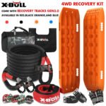 X-Bull Kinetic Rope Recovery Kit with 2 x Gen 2 Recovery Tracks – Orange
