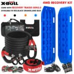 X-Bull Kinetic Rope Recovery Kit with 2 x Gen 2 Recovery Tracks – Blue