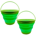 7L Collapsible Silicone Bucket x 2 – Green