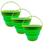 7L Collapsible Silicone Bucket x 3 – Green