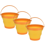 7L Collapsible Silicone Bucket x 3 – Orange