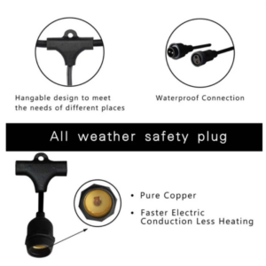 15m Solar Power Outdoor String Lights