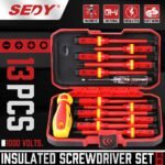 SEDY 13Pcs 1000V Magnetic Insulated Electrician Screwdriver Set