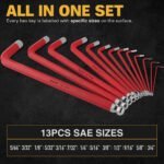 ELEAD 13Pc Extra Large Allen Set SAE 5/64″-3/4