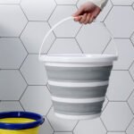 10L Collapsible Silicone Bucket – Grey/White x 2