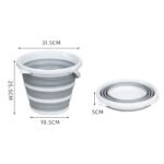 10L Collapsible Silicone Bucket – Grey/White x 2