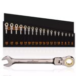 18Pc Flexi-Head Ratchet Spanner Set Metric 6-30mm