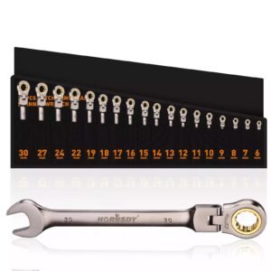 18Pc Flexi-Head Ratchet Spanner Set Metric 6-30mm