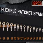 18Pc Flexi-Head Ratchet Spanner Set Metric 6-30mm