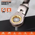 18Pc Flexi-Head Ratchet Spanner Set Metric 6-30mm