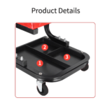 Padded Rolling Creeper Mechanics Roller Seat with Tray