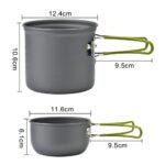 Compact Outdoor Camping Cookware Set – Green And Grey