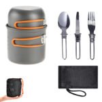 Compact Outdoor Camping Cookware Set – Orange And Grey