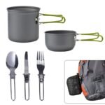 Compact Outdoor Camping Cookware Set – Orange And Grey