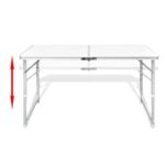 Aluminium Folding Adjustable Camping Picnic Table 120 x 60 cm – white