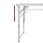 Aluminium Folding Adjustable Camping Picnic Table 120 x 60 cm – white