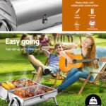 Stainless Steel Barrel Charcoal Smoker BBQ