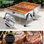Stainless Steel Barrel Charcoal Smoker BBQ