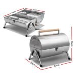 Stainless Steel Barrel Charcoal Smoker BBQ
