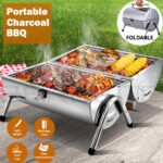Stainless Steel Barrel Charcoal Smoker BBQ