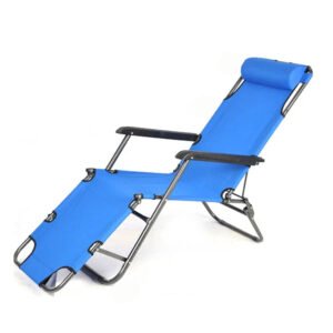 Folding Camp Recliner Chair - Blue