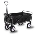 Foldable Collapsible Camp Trolley with Brake – Black