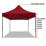 3x3m Pop Up Gazebo – Red