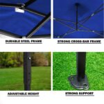3x3m Pop Up Gazebo with 3-Side Wall – Blue