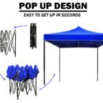 3x3m Pop Up Gazebo with 3-Side Wall – Blue