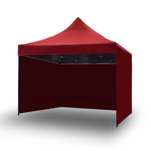 3x3m Pop Up Gazebo with 3-Side Wall - Red