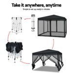 3 x 3m Gazebo with Fly Mesh Walls – Black