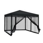 3 x 3m Gazebo with Fly Mesh Walls – Black