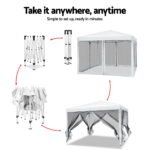 3 x 3m Gazebo with Fly Mesh Walls – White