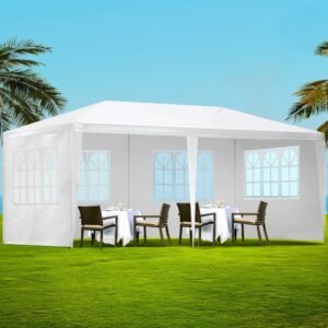 3x6m Party Tent Gazebo with Sidewalls - White
