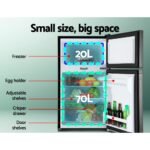 Glacio 90L 12/24/240V Upright Fridge/Freezer – Black