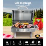 Grillz Portable Gas BBQ with Solid Plate