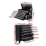 Giantz 14-Drawer Tool Trolley – Black