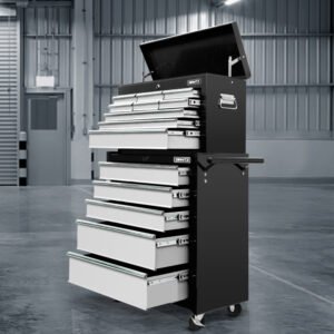 Giantz 14-Drawer Tool Trolley - Black and Grey