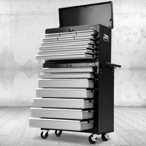 Giantz 17-Drawer Tool Chest - Black and Grey