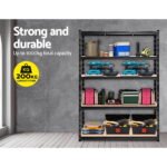 Giantz 2.4m x 1.8m Garage Shelving System – Black